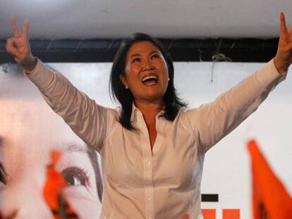 Keiko Fujimori, ante sus simpatizantes.