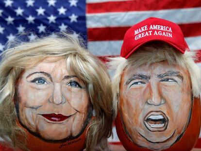 John Kettman, de LaSalle (Illinois), ha pintado los rostros de los candidatos