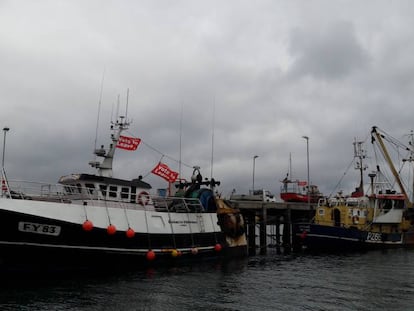 Varios barcos atracados en el puerto de Newlyn.