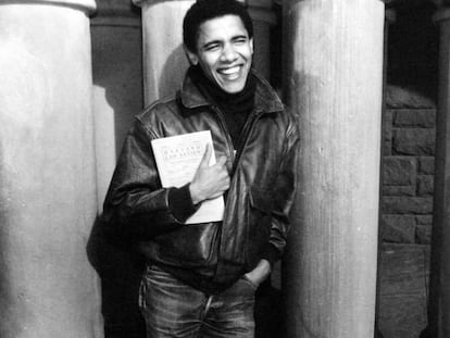El hoy presidente Obama en Harvard en 1992, tras su viaje a España.