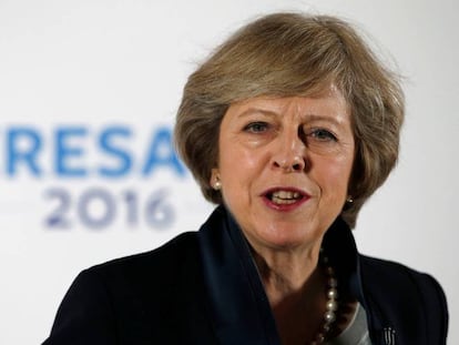 Theresa May nesta segunda-feira em um ato de campanha em Birmingham.