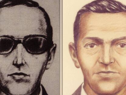 Dos retratos robot de D. B. Cooper difundidos por el FBI.