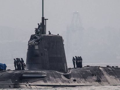 El submarino 'Hms Ambush', en el puerto de Gibraltar, este jueves.