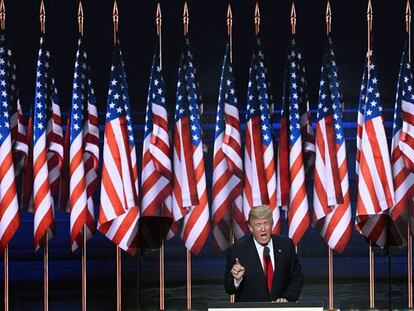 El candidato republicano acepta la nominación en Cleveland.