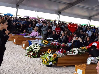 Funeral por las víctimas del terremoto de Amatrice (Italia).