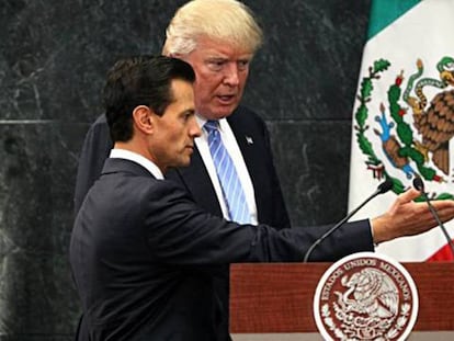 Donald Trump y Peña Nieto en México.