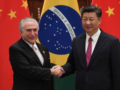 Xi Jinping recibe a Michel Temer, este viernes, en Hangzhou (China).