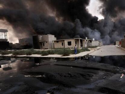 Humo tras los combates en Mosul. S. HAMED AFP