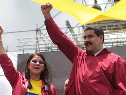 Maduro y su mujer en un acto en Caracas.