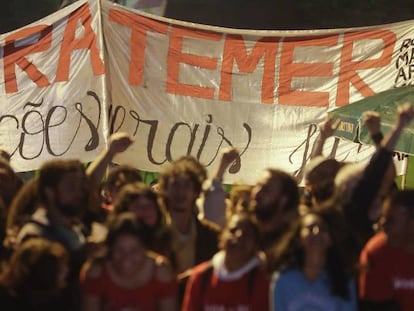 Protesta contra Temer el 8 de septiembre en São Paulo.