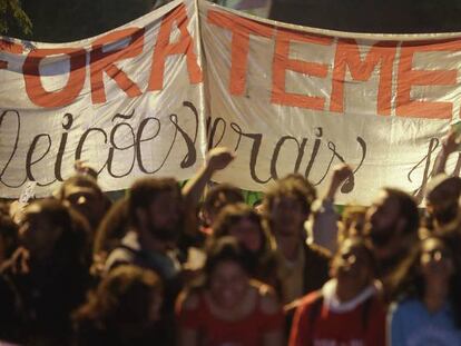 Protesta contra Temer el 8 de septiembre en São Paulo.