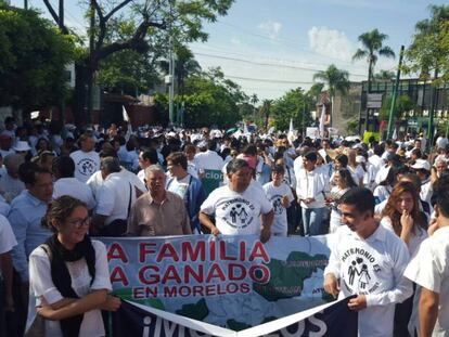 Una manifestación del Frente Nacional por la Familia, en Morelos.