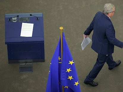 Jean-Claude Juncker, al finalizar su discurso en la Eurocámara.