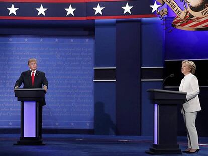 Trump e Hillary no último debate.