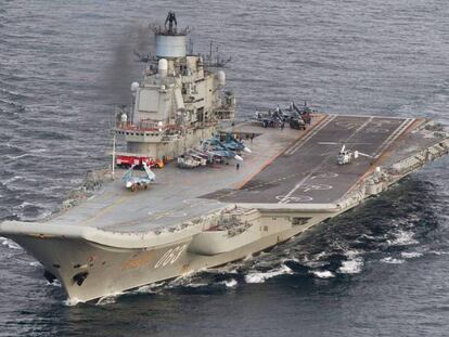 El portaaviones ruso Almirante Kuznetsov fotografiado el pasado día 17 por la Fuerza Aérea noruega.