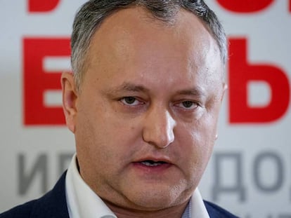 Igor Dodón, líder del PS moldavo, este domingo en Chisinau.