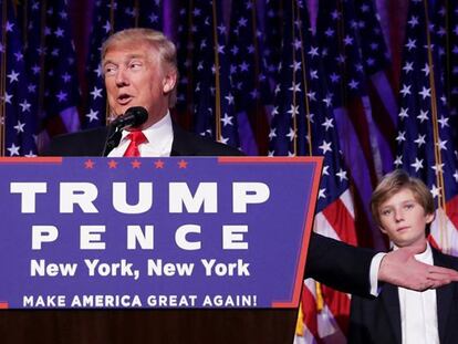 Donald Trump, durante su primera comparecencia tras ser elegido presidente.