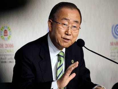 Ban Ki-moon en la Cumbre del Clima de Marrakech.