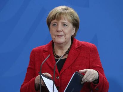 Merkel, en un acto hoy.