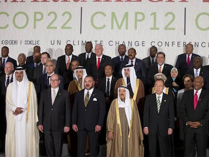 Líderes mundiales en la Cumbre del Clima de Marrakech el martes.