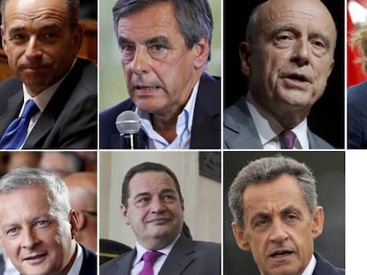 Los siete candidatos en las elecciones primarias de la derecha francesa. REUTERS STAFF (REUTERS)