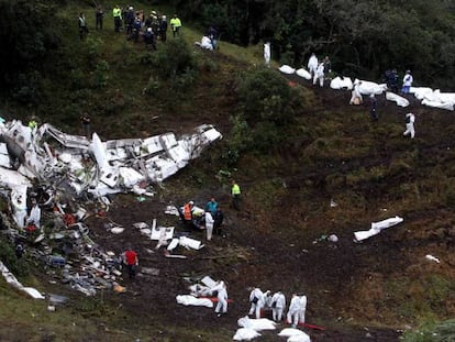 Lugar en el que se estrelló el avión, en el municipio de La Ceja (Colombia).