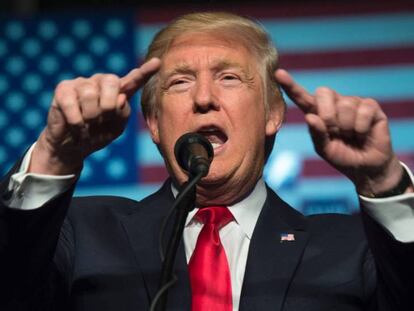 Trump, este jueves en Hershey (Pensilvania). En vídeo, David Friedman afirma que no presionarán a Israel a favor de la solución de dos estados.