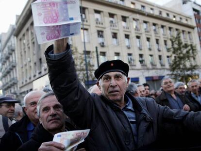 Manifestación de pensionistas, el jueves en Atenas.