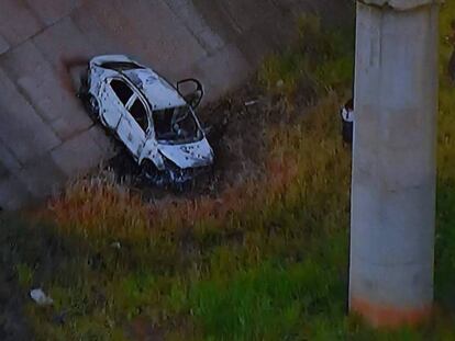 Imagen del coche del embajador mostrada por la TV Globo.