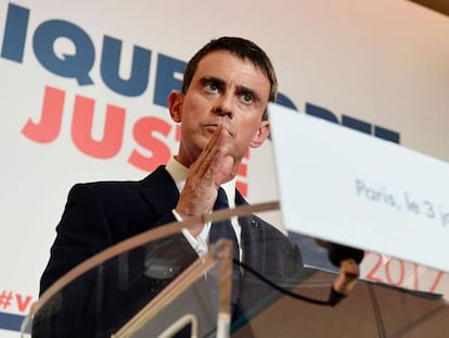 El ex primer ministro Manuel Valls durante la presentación de su programa el 3 de enero en París.