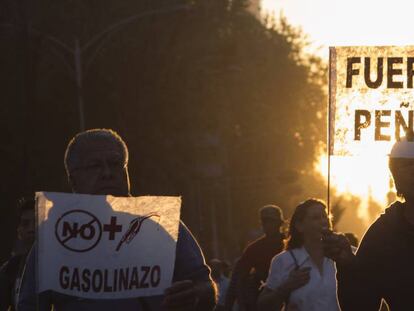 Marcha en Ciudad de México por el 'gasolinazo'.