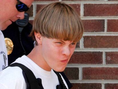 Dylann Roof, el pasado junio a su llegada al juzgado en Carolina del Norte.