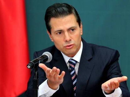 Enrique Peña Nieto en un acto en Los Pinos el pasado lunes.