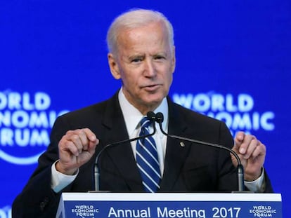 El vicepresidente de EE UU, Joe Biden, en el Foro Económico de Davos (Suiza) el 18 de enero de 2017.
