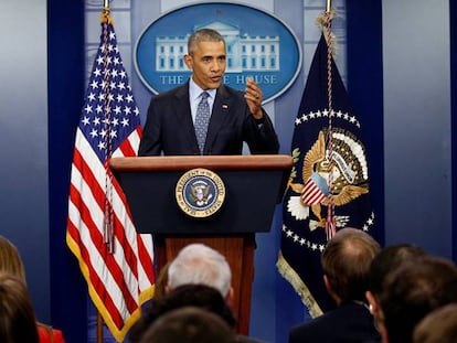 El presidente Obama, durante su última rueda de prensa.