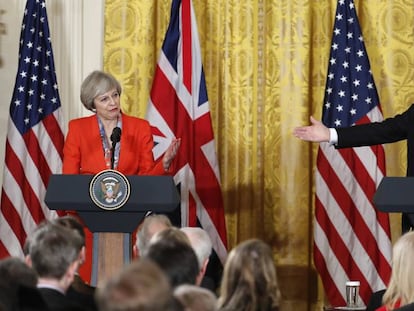 Trump y May, durante la comparecencia conjunta en la Casa Blanca.