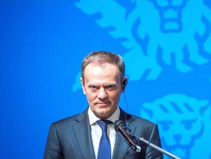 Donald Tusk, este martes en Estonia.