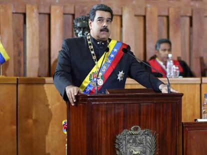 Nicolás Maduro, en la Corte Suprema venezolana el pasado día 7. VÍDEO: Comparecencia de Jesús Torrealba, secretario ejecutivo de la Mesa de la Unidad Democrática (MUD).