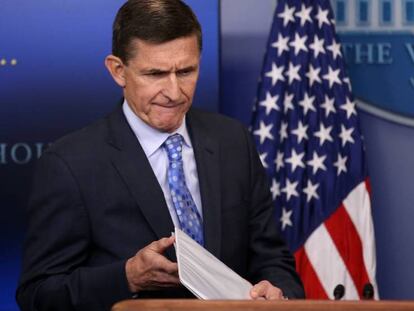 El exconsejero para la Seguridad Nacional, Michael Flynn, en la Casa Blanca.