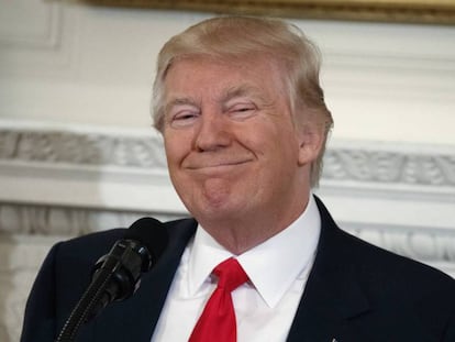 Donald Trump en la reunión de gobernadores hoy.