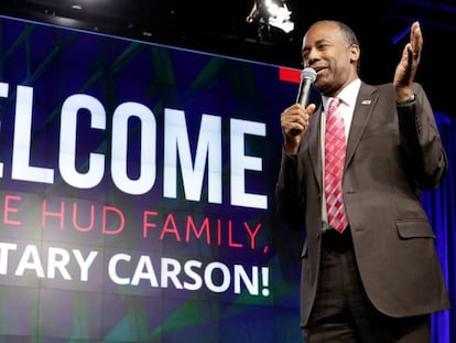 Carson, durante su polémico discurso en Washington.