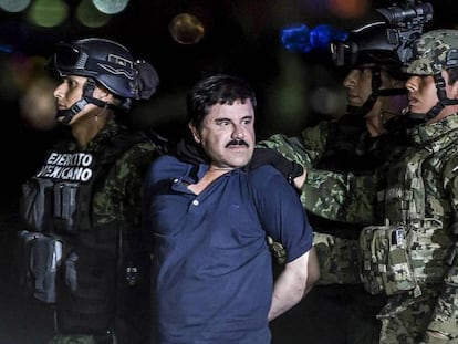 Joaquín Guzmán Loera, El Chapo, detenido en enero de 2016.