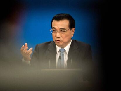 El presidente chino Li Keqiang durante la rueda de prensa anual en el Congreso chino este miércoles.