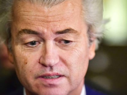 Wilders reacciona tras su derrota electoral.