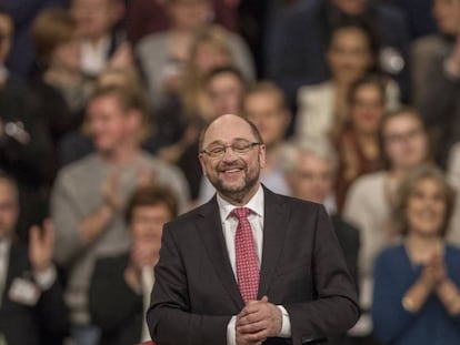 Martin Schulz, en el congreso del SPD en Berlín donde fue elegido nuevo líder del partido y candidato a canciller