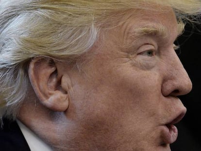 El presidente estadounidense, Donald J. Trump, durante una reunión del Consejo Económico Nacional en el Despacho Oval.