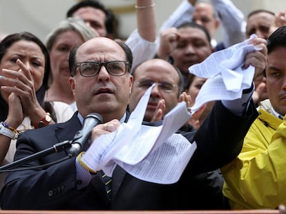 El presidente de la Asamblea Nacional venezolana, Julio Borges, este jueves en Caracas.