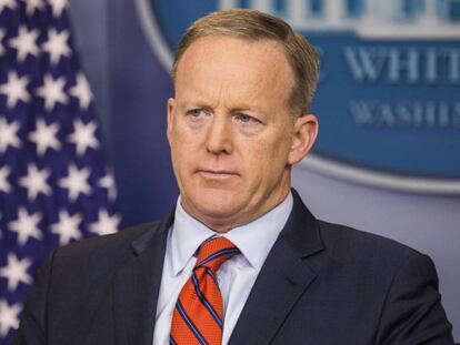 O porta-voz da Casa Branca, Sean Spicer, nesta terça-feira.