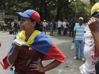 Protesta antigubernamental en Caracas, este miércoles.