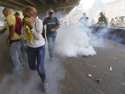 Distúrbios nas manifestações desta quarta-feira em Caracas.